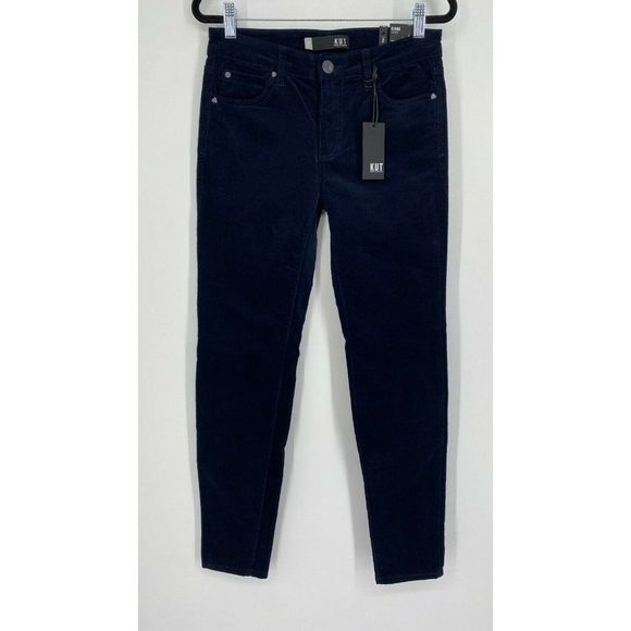 Kut from the Kloth Pants - NEW Kut from the Kloth Diana Skinny Corduroy Pants Size 2 Mid Rise Stretch Navy